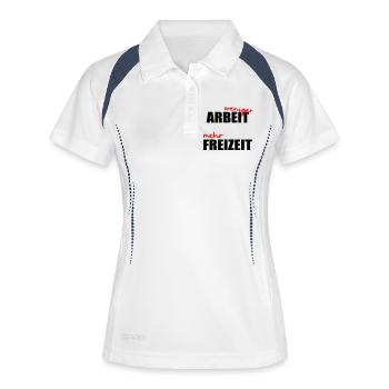 Moins de travail, de temps libre - Polo respirant Femme - blanc/marine - Devant