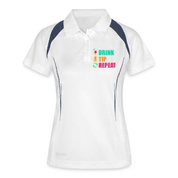waiter bartender bartender bartender barchef - Women's Polo breathable - white/navy - Front