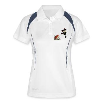 Poisson koi carpe carpe koi chat koi - Polo respirant Femme - blanc/marine - Devant