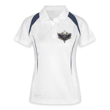 Moon Spirit Owl Emblem with Violet Crystal - Women's Polo breathable - white/navy - Front