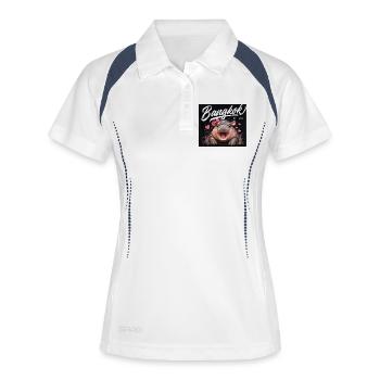 Bangkok Hippo avec arc - Polo respirant Femme - blanc/marine - Devant