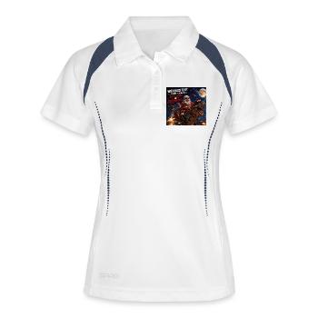 Liefernacht Weihnachtsmann Dino Humor Spruch Wild - Frauen Polo atmungsaktiv - Weiß/Navy - Vorne