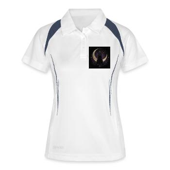 Gothic Black Cat – Crescent Moon - Women's Polo breathable - white/navy - Front