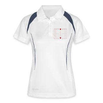 court de tennis - Polo respirant Femme - blanc/marine - Devant
