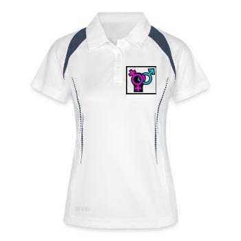 Symboles de genre : Icône de la fierté - Polo respirant Femme - blanc/marine - Devant
