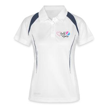 Bald Mama Baby Schwangerschaft Geburt Herz Mutter - Frauen Polo atmungsaktiv - Weiß/Navy - Vorne