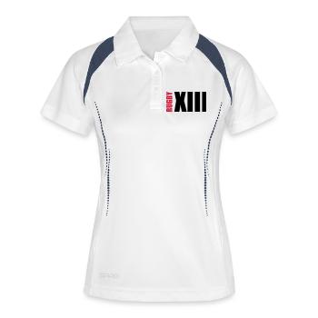 Rugby - Frauen Polo atmungsaktiv - Weiß/Navy - Vorne