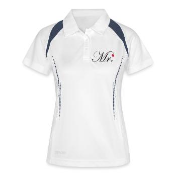 Mr Design Groom Mariage Cœur Cadeau - Polo respirant Femme - blanc/marine - Devant