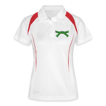 Ceinture de judo Jiu-Jitsu Ceinture verte Judo 3ème Kyu Ob - Polo respirant Femme - blanc/marine - Devant