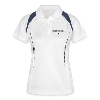 Küstenkind - Frauen Polo atmungsaktiv - Weiß/Navy - Vorne