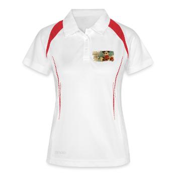 Vintage Boxing Frau - Frauen Polo atmungsaktiv - Weiß/Navy - Vorne