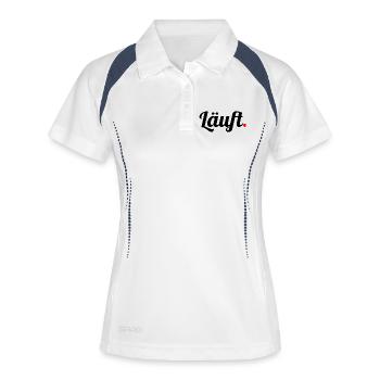 Läuft - Frauen Polo atmungsaktiv - Weiß/Navy - Vorne
