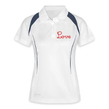 HEART. HEARTS. VALENTINE'S DAY. LOVE. LOVE. COUPLE. - Women's Polo breathable - white/navy - Front