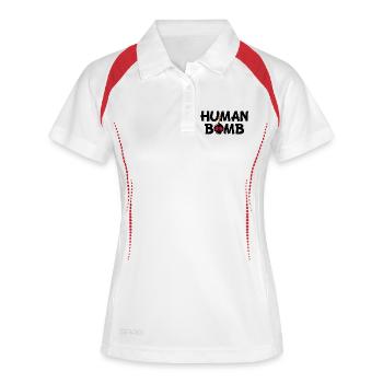 La bombe humaine (anglais) - Polo respirant Femme - blanc/marine - Devant