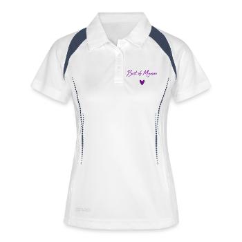 MUTTERTAG. HERZ. ALLES GUTE ZUM GEBURTSTAG. MAMA - Frauen Polo atmungsaktiv - Weiß/Navy - Vorne