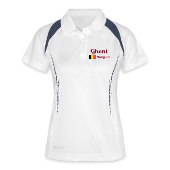 Ghent Belgium- Stylish prints - Women's Polo breathable - white/navy - Front