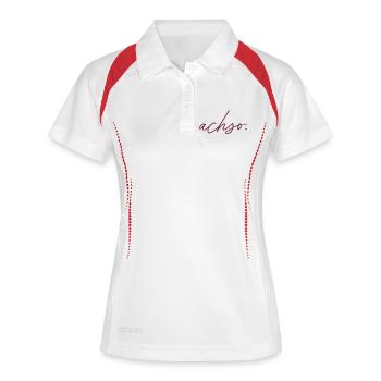 achso. - Frauen Polo atmungsaktiv - Weiß/Navy - Vorne