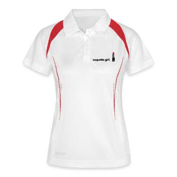 Coquette Mädchen Student Kit Kit - Frauen Polo atmungsaktiv - Weiß/Navy - Vorne