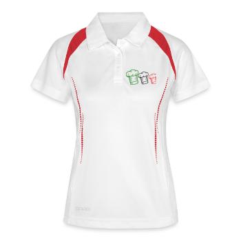 Toque drapeau italien - Polo respirant Femme - blanc/marine - Devant