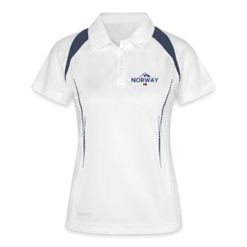 Norvège - Norvège - Norvège - Drapeau - Scandinavie - Polo respirant Femme - blanc/marine - Devant