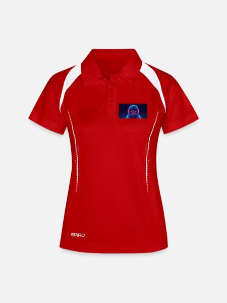 Neon gamer with headphones - Women's Polo breathable - white/navy