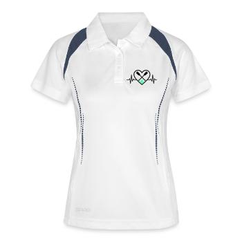Canoë Kayak Coeur Paddle Wave Sports de plein air - Polo respirant Femme - blanc/marine - Devant