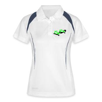 Skateboard - Frauen Polo atmungsaktiv - Weiß/Navy - Vorne