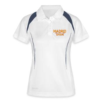 Madrid – Spanien - Frauen Polo atmungsaktiv - Weiß/Navy - Vorne