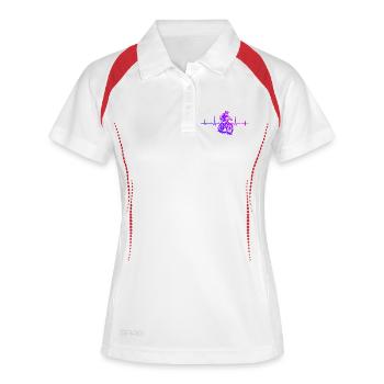 Mountain bike motif that works immediately - Women's Polo breathable - white/navy - Front