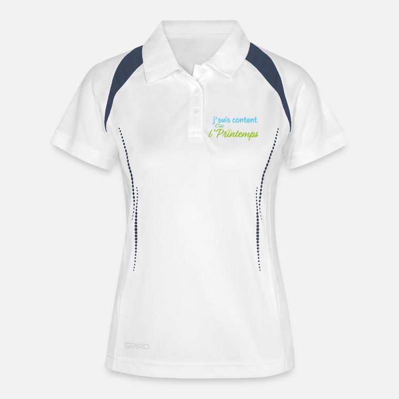 It's spring - Women's Polo breathable - white/navy