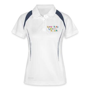 Fier écolier - Polo respirant Femme - blanc/marine - Devant