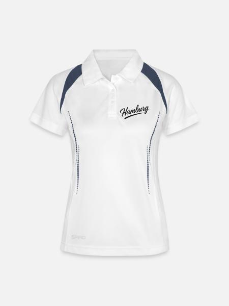 Hamburg Script City Design with Underline - Women's Polo breathable - white/navy