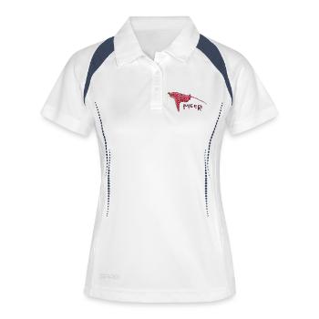  Stachelrochen  - Frauen Polo atmungsaktiv - Weiß/Navy - Vorne