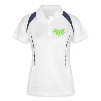 Tranche de citron vert - Polo respirant Femme - blanc/marine - Devant