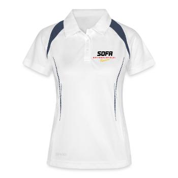 Sofa Nationalspieler - Frauen Polo atmungsaktiv - Weiß/Navy - Vorne