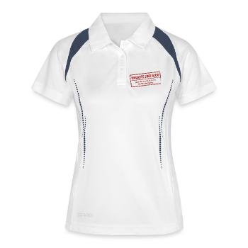 Umlaute sind Blod Stempel - Frauen Polo atmungsaktiv - Weiß/Navy - Vorne