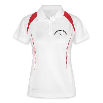 Demoiselles d’honneur unies noires - Polo respirant Femme - blanc/marine - Devant
