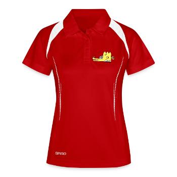 Drako der Drache - Frauen Polo atmungsaktiv - Weiß/Navy - Vorne