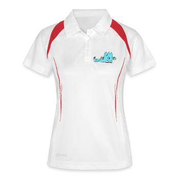 Cindor der Drache - Frauen Polo atmungsaktiv - Weiß/Navy - Vorne