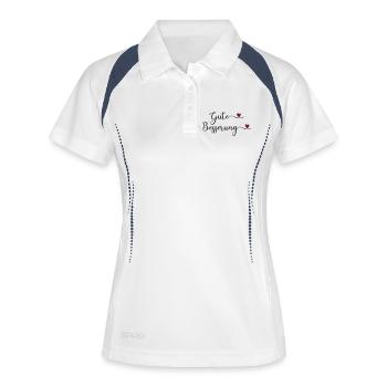 Gute Besserung - Frauen Polo atmungsaktiv - Weiß/Navy - Vorne