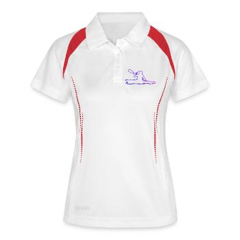 Idée cadeau de kayak en eaux vives pour le kayakiste - Polo respirant Femme - blanc/marine - Devant
