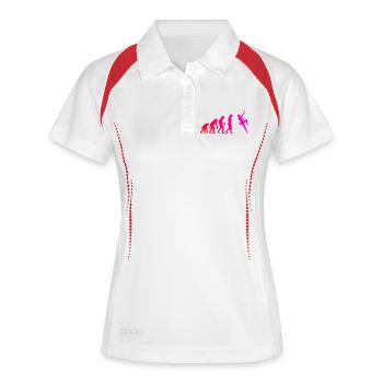 Les alpinistes et les grimpeurs s’accordent ensemble - Polo respirant Femme - blanc/marine - Devant