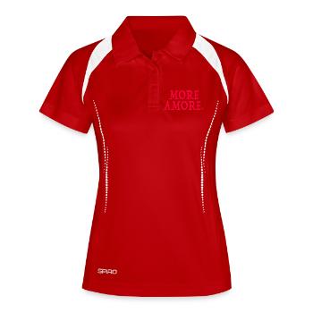 More Amore  - Frauen Polo atmungsaktiv - Weiß/Navy - Vorne