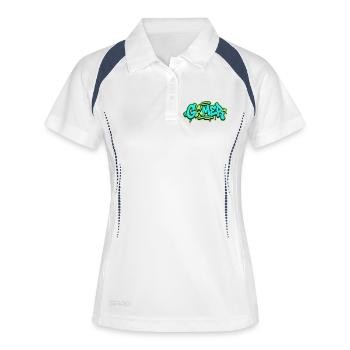 Gamer Graffiti Logo - Frauen Polo atmungsaktiv - Weiß/Navy - Vorne