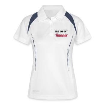 Course à Pied / Running / Jogging / Coureur - Polo respirant Femme - blanc/marine - Devant