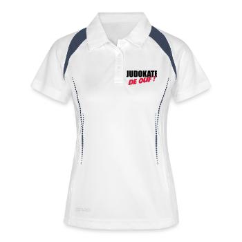 Judo / Judoka / Sport / Fight / Fighter / Strong - Polo respirant Femme - blanc/marine - Devant