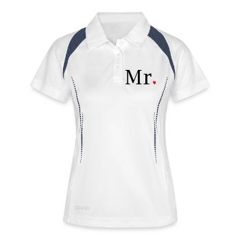 Mr T-Shirt Wedding Gift Husband Groom Her - Women's Polo breathable - white/navy - Front