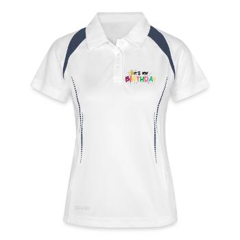 Birthday Burst: Colorful Lettering - Women's Polo breathable - white/navy - Front