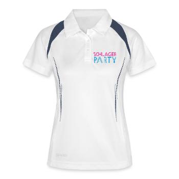 SCHLAGER PARTY Schlagermusik Schlager - Frauen Polo atmungsaktiv - Weiß/Navy - Vorne