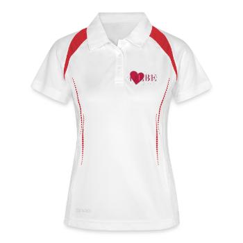 Liebe - Frauen Polo atmungsaktiv - Weiß/Navy - Vorne